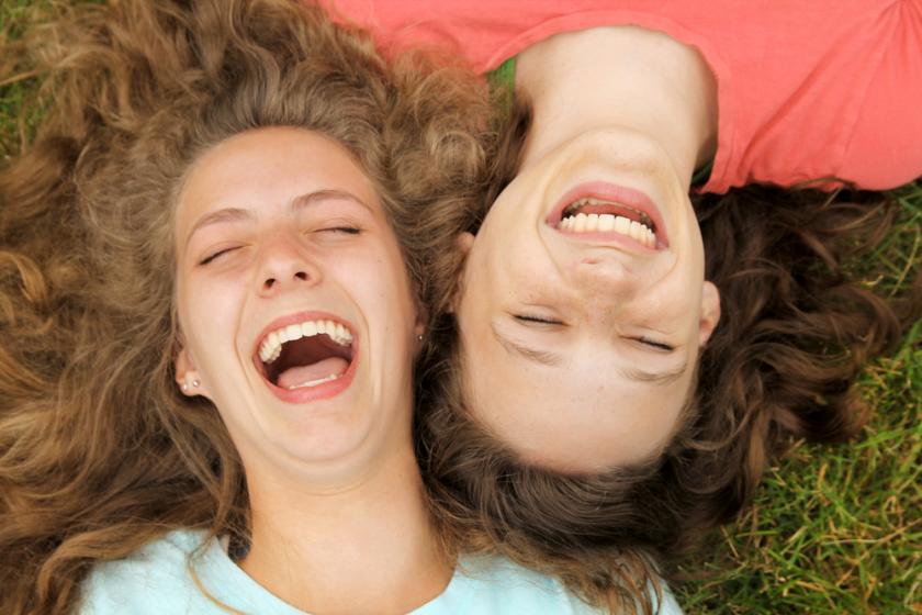girls laughing